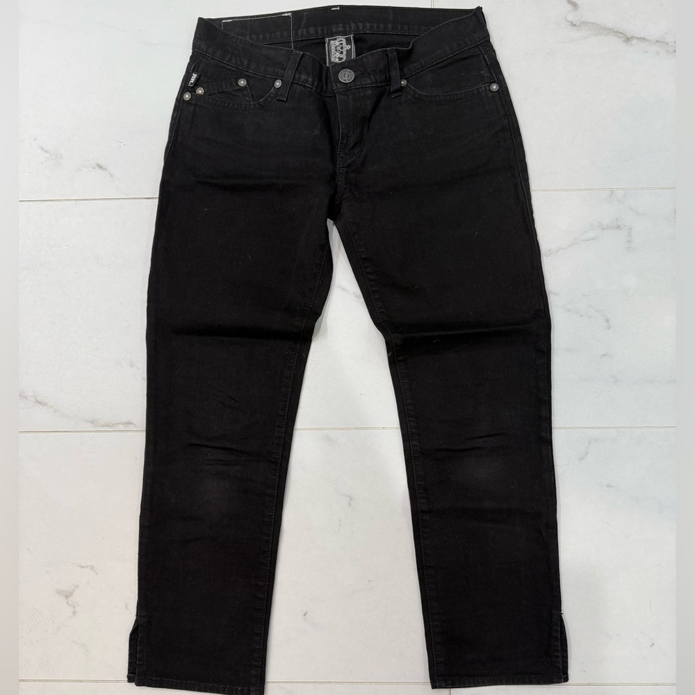 ROCK & REPUBLIC  Black Straight Cropped Jeans